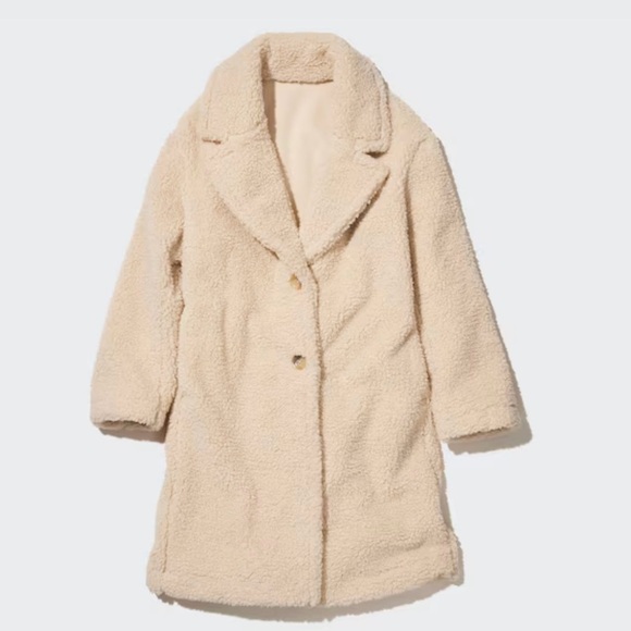 Uniqlo Jackets & Blazers - Uniqlo Pile-Lined Fleece Tailored Coat in Beige